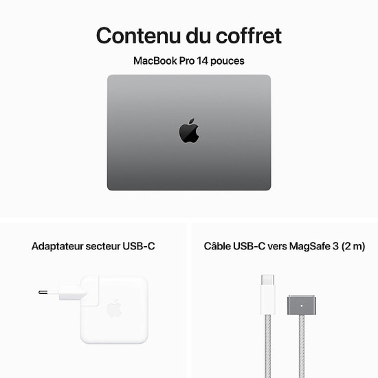 Apple MacBook Pro M3 14" Gris sidéral 8Go/1To (MTL83FN/A)